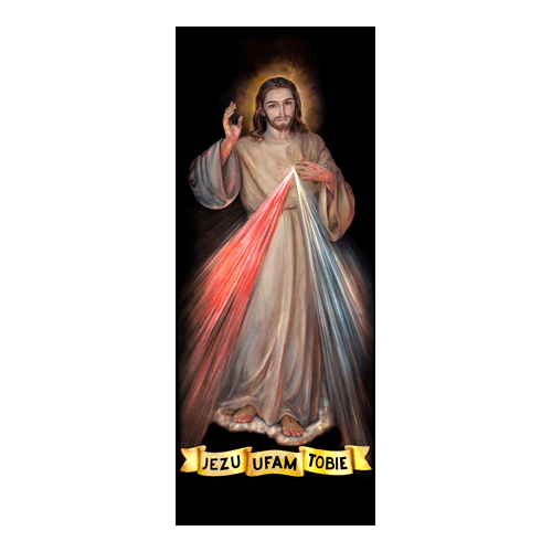 Jezus Miłosierny - wizerunek w krysztale